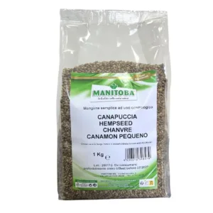 Confezione da 1kg di semi di canapa Manitoba Canapuccia per uccelli ornamentali