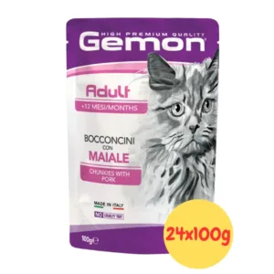 Gemon Gatto Bocconcini Maiale Adult multipack 24 bustine da 100g