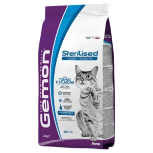 Gemon Sterilised Tonno Salmone Gatti sacchetto da 2kg per gatti adulti