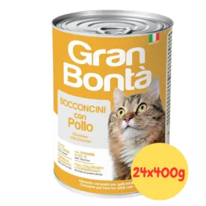 Confezione di 24 lattine di Gran Bontà Gatto con bocconcini al pollo.