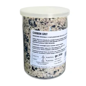 Vasetto di Carbon Grit integratore minerale per uccelli con conchiglie e carbone