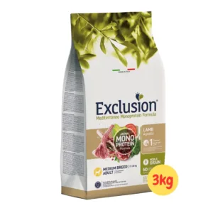 Confezione Exclusion Mediterraneo Noble Grain Agnello per cani di taglia media