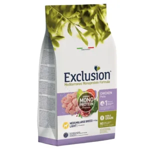 Sacco di crocchette Exclusion Noble Grain Light Chicken per cani taglia media
