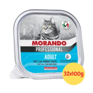 Vaschette di paté Morando Professional al tonno e trota per gatti adulti