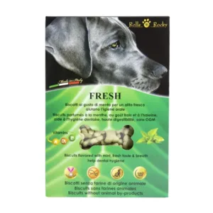 Confezione di biscotti Rolls Rocky Fresh alla menta per cani