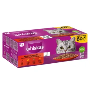 Whiskas Gatto Bustine Gelatina Selezione Classica confezione scorta da 60 pezzi
