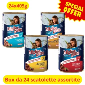 Miglior Gatto Scatolette Gusti Assortiti confezione multipack da 24 lattine