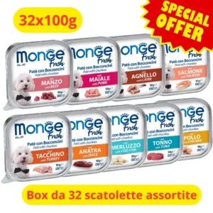 Monge Fresh Cane Mix Gusti assortimento 32 vaschette monoporzione