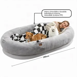 CuddleNest Cuccia Gigante Cani Padroni con bordo rialzato e tasca laterale