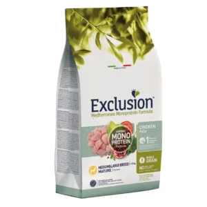 Exclusion Mediterraneo Pollo Mature Monoproteico alimento secco per cani maturi