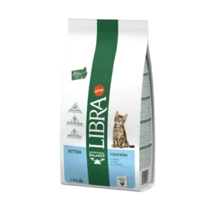 Libra Gatto Secco Kitten Pollo in confezione con immagine di gattino.