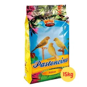 Manitoba Petit King Pastoncino Giallo in confezione per uccelli ornamentali.