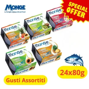 Monge Fruits Tonno Frutta Gatto in lattine con confezioni assortite