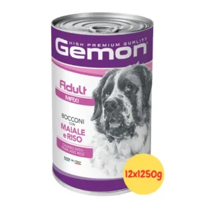 Monge Gemon Maxi Adult Bocconi in lattina con maiale e riso.