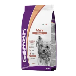 Monge Gemon Mini Adult Cane con salmone e riso in confezione.