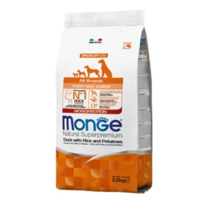 Monge Natural Superpremium All Breeds Puppy and Junior Anatra in confezione
