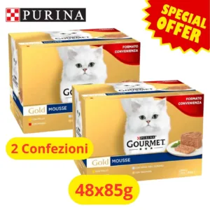 Purina Gourmet Gold Mousse Gatto in confezioni assortite da 48 lattine