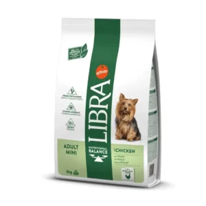 Libra Secco Cane Adult Mini, confezione di alimento con pollo.