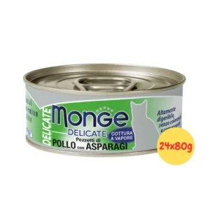 Monge Delicate Pollo e Asparagi 24x80g in lattina per gatti