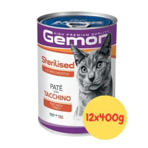 Monge Gemon Sterilised Gatto Paté nella confezione al tacchino.