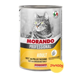 Morando Umido Gatto Professional Adult in lattina con immagine di gatto.